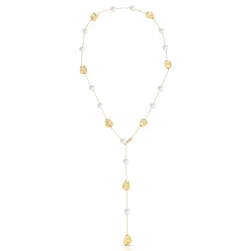 COLAR GRAVATA COM PEROLAS DE ÁGUA DOCE