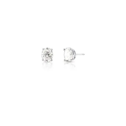 BRINCO OVAL EM MOISSANITE 3.0CT EM PRATA 925