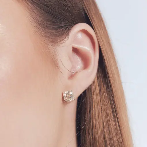 BRINCO SOLITÁRIO 8MM 2CT MOISSANITE EM PRATA 925