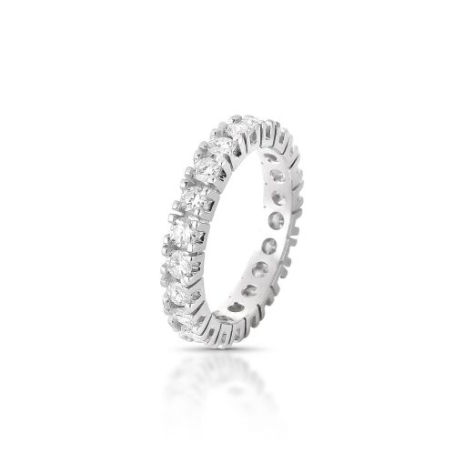 Anel Eternidade em Ouro Branco 18k