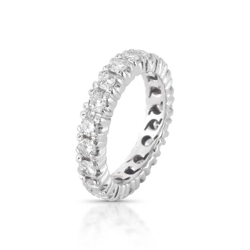 Anel Eternidade em Ouro Branco 18k