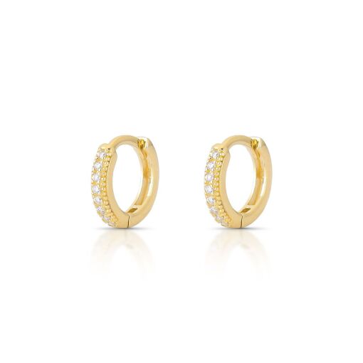 Brinco de Argola com Diamantes em Ouro