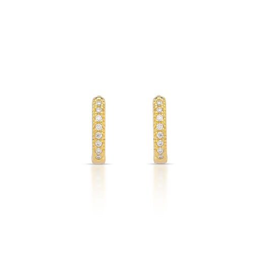 Brinco de Argola com Diamantes em Ouro