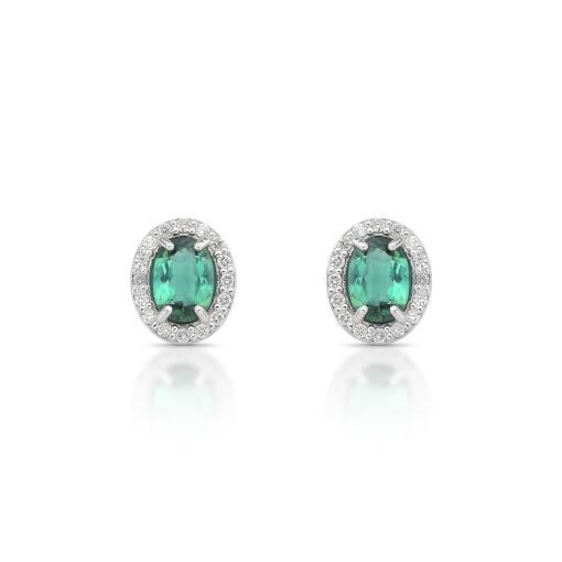 Brincos de Esmeralda em Ouro Branco 18k