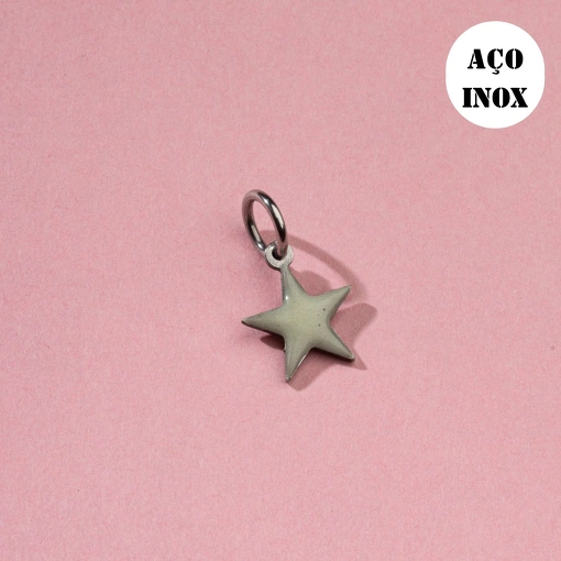 PINGENTE AÇO INOX INFANTIL ESTRELA BRILHA NO ESCURO