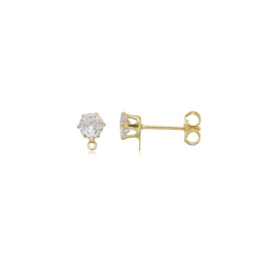 BASE DE BRINCO PONTO DE LUZ REDONDO 5MM COM ARGOLA EMBAIXO