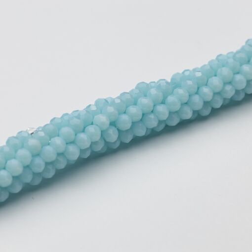 FIO DE CRISTAL AZUL CLARO LEITOSO 4MM PARA MONTAGEM
