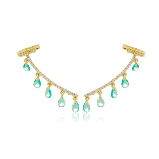BRINCO EAR CUFF GOTAS TURMALINA
