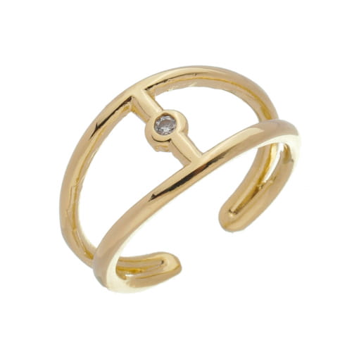 ANEL AJUSTÁVEL DOIS AROS COM ZIRCÔNIA