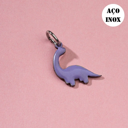 PINGENTE AÇO INOX INFANTIL DINOSSAURO RESINADO