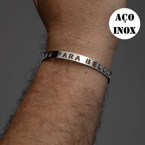 BRACELETE AÇO INOX MASCULINO SIVIS PACEM, PARA BELLUM