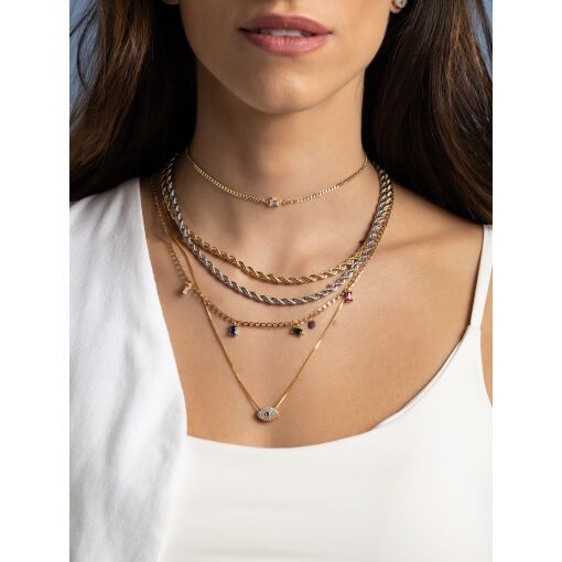 COLAR CHOKER QUADRADO CRISTAL