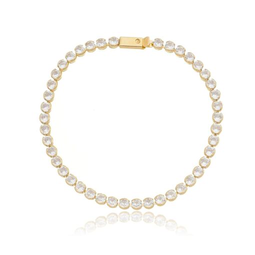 PULSEIRA RIVIERA ZIRCÔNIA REDONDA CRISTAL 4MM