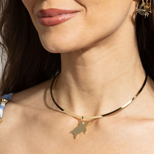 PINGENTE TARTARUGA G COM CONTRA ARGOLA CRAVEJADA