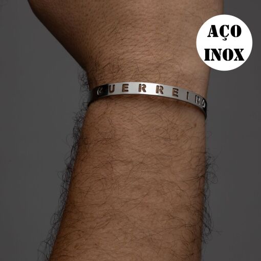BRACELETE AÇO INOX MASCULINO GUERREIRO