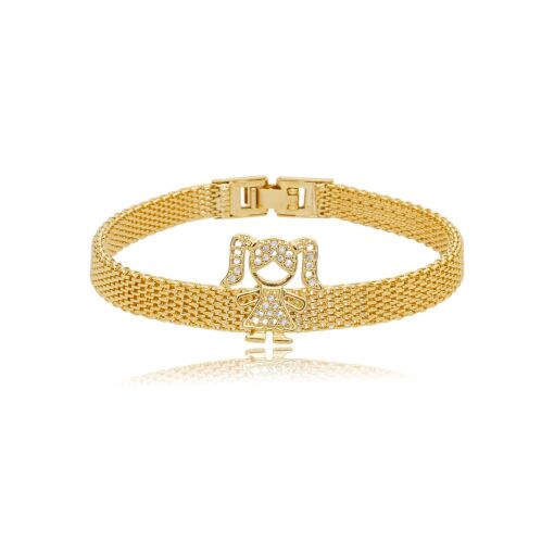 PULSEIRA MALHA MENINA CRAVEJADA - FAMÍLIA