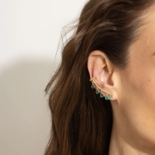 BRINCO EAR CUFF GOTAS TURMALINA