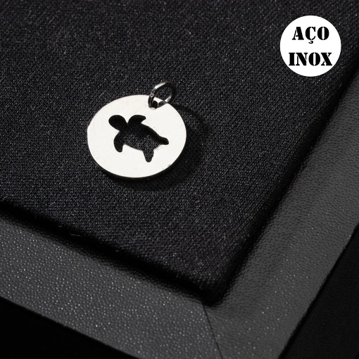 PINGENTE AÇO INOX TARTARUGA CHARMEZINHOS
