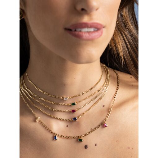 COLAR CHOKER QUADRADO FÚCSIA