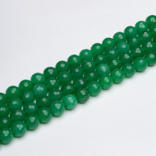 FIO DE PEDRA NATURAL JADE VERDE FACETADA 10MM
