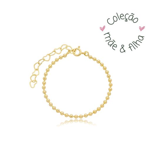 SEMI JOIA INFANTIL - PULSEIRA INFANTIL BOLINHA 2,3MM FILHA