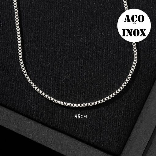 CORRENTE AÇO INOX VENEZIANA 2MM 45CM