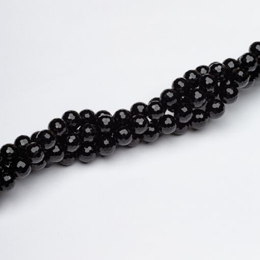 FIO DE PEDRA NATURAL ONIX PRETO LISA 8MM