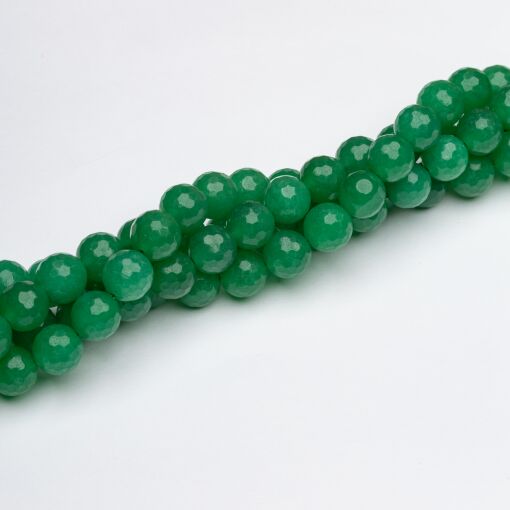 FIO DE PEDRA NATURAL JADE VERDE FACETADA 10MM