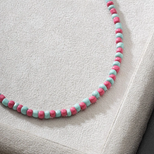 SEMI JOIA INFANITL - COLAR INFANTIL MIÇANGAS PINK E AZUL