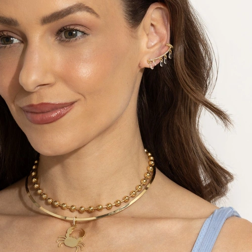 BRINCO EAR CUFF GOTAS CRISTAL