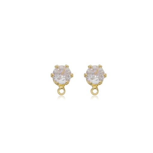 BASE DE BRINCO PONTO DE LUZ REDONDO 4MM COM ARGOLA EMBAIXO