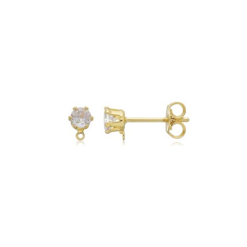 BASE DE BRINCO PONTO DE LUZ REDONDO 4MM COM ARGOLA EMBAIXO