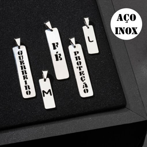 PINGENTE AÇO INOX MASCULINO PLAQUINHA GUERREIRO