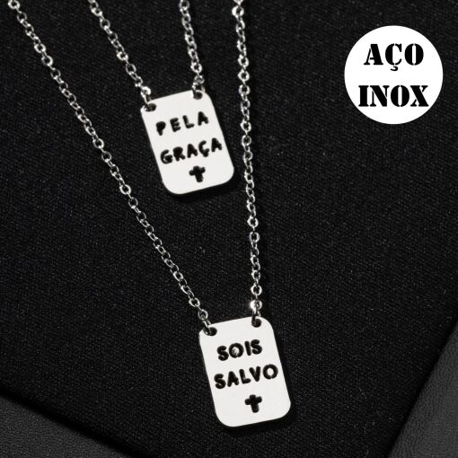 CORRENTE ESCAPULÁRIO AÇO INOX UNISSEX PELA GRAÇA SOIS SALVO