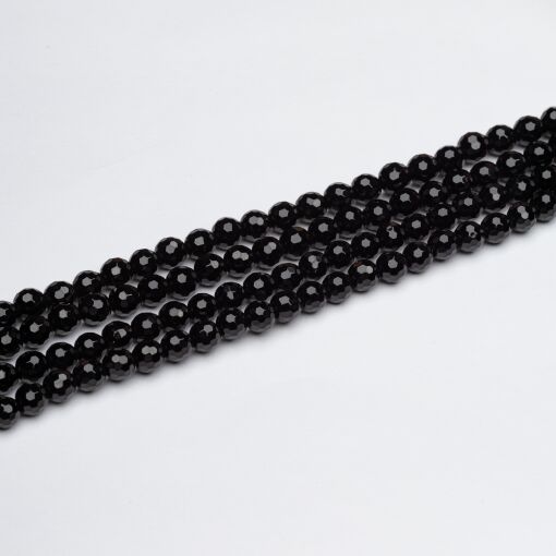 FIO DE PEDRA NATURAL ONIX PRETO FACETADO 6MM