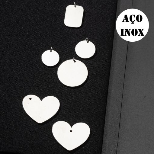 PINGENTE PLACA AÇO INOX PARA GRAVAÇÃO REDONDO G - 25MM