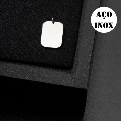 PINGENTE PLACA AÇO INOX PARA GRAVAÇÃO  1,5 CM L X 2,1 CM A