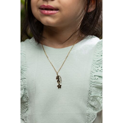 COLAR PERSONALIZADO INFANTIL UNICÓRNIO COM INICIAL