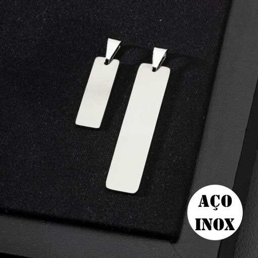 PLACA AÇO INOX PARA GRAVAÇÃO RETANGULAR G - 1 CM L X 4,4 CM A
