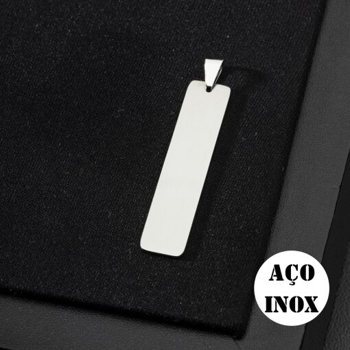 PLACA AÇO INOX PARA GRAVAÇÃO RETANGULAR G - 1 CM L X 4,4 CM A