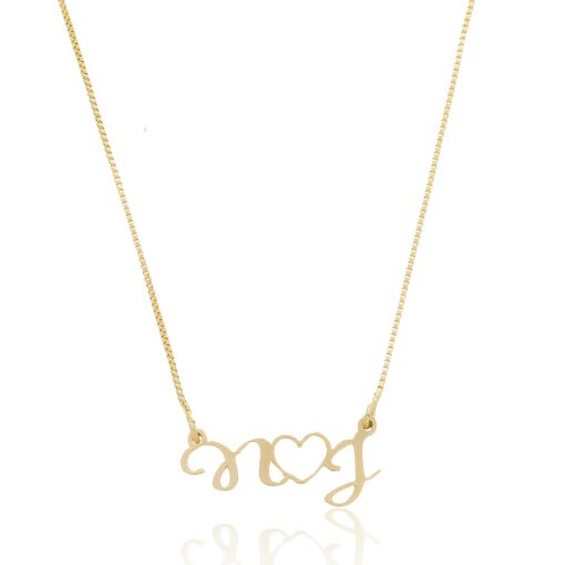 COLAR PERSONALIZADO INICIAL MANUSCRITO CASAL