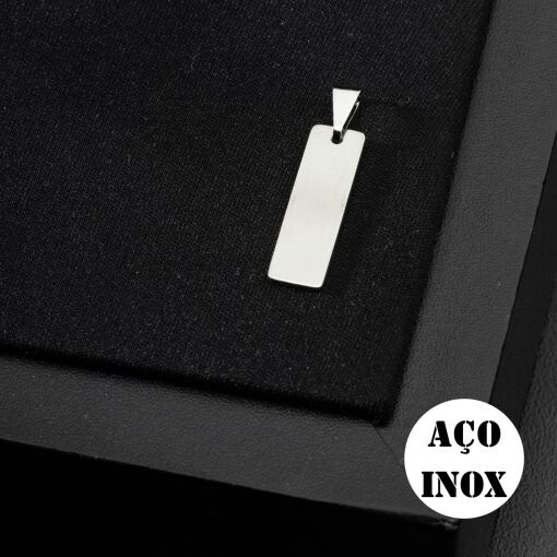 PLACA AÇO INOX PARA GRAVAÇÃO RETANGULAR P 0,8 CM L X 2,4 CM A