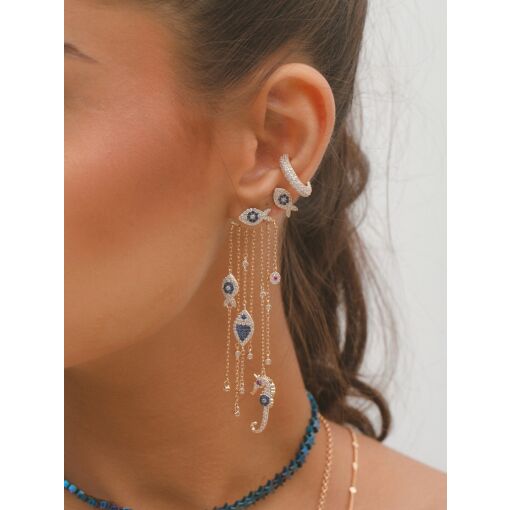 Brinco Ear Jacket Unilateral Vida Marinha