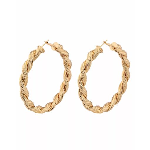 Brinco Argola Trançada Fecho Italiano