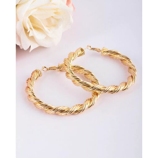 Brinco Argola Trançada Fecho Italiano