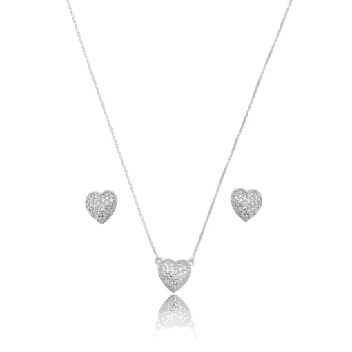 Conjunto Coração Cravejado