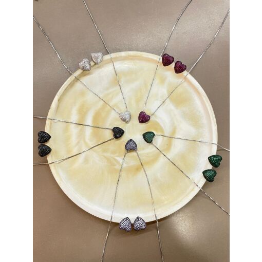 Conjunto Coração Cravejado