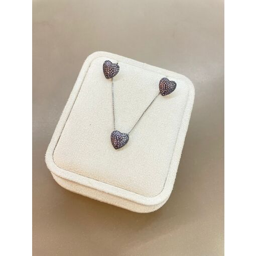 Conjunto Coração Cravejado