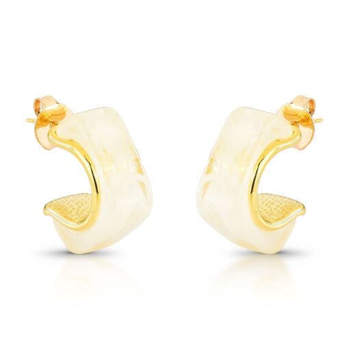 Brinco Argola Quadrada Quartzo Colorido