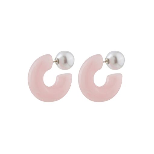 Brinco Ear Jacket Argola Quartzo Colorido com Pérola Shell